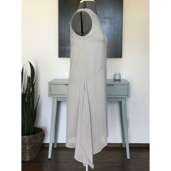 NEW ALLSAINTS Womens 0 Lyra Sleeveless Chiffon Asymmetrical Dress - Picture 3 of 7